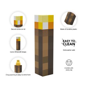 Minecraft Square Bottle. 22 oz.